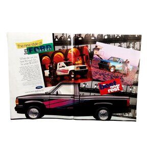 Vintage 1992 Ford Ranger Truck Ad Two Page Uncut Sport Model